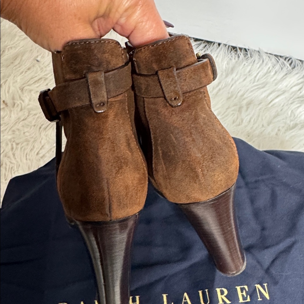 Ralph Lauren Purple Label Brown Suede Ankle Boots - Picture 6 of 11